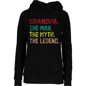 Grandpa The Man The Myth The Legend  Womens Funnel Neck Pullover Hood