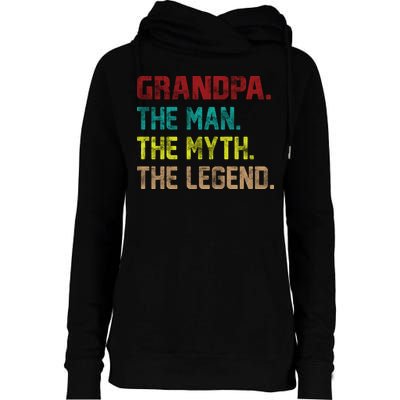 Grandpa The Man The Myth The Legend  Womens Funnel Neck Pullover Hood