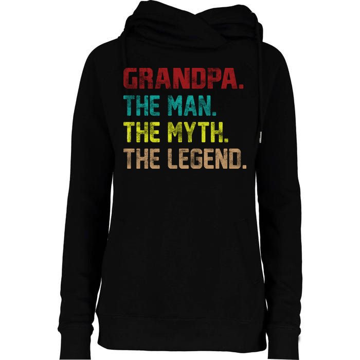 Grandpa The Man The Myth The Legend  Womens Funnel Neck Pullover Hood