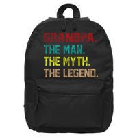 Grandpa The Man The Myth The Legend  16 in Basic Backpack
