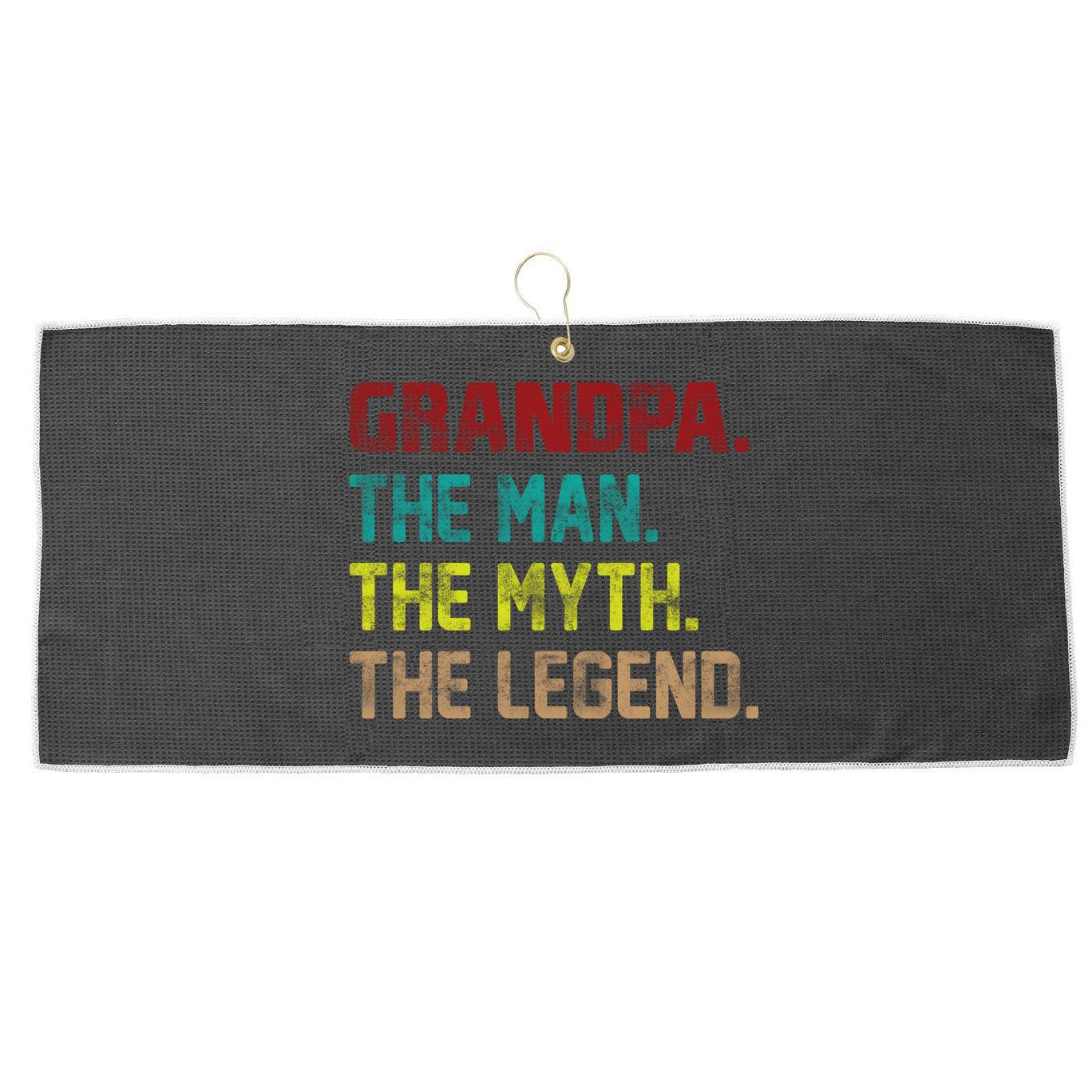 Grandpa The Man The Myth The Legend  Large Microfiber Waffle Golf Towel