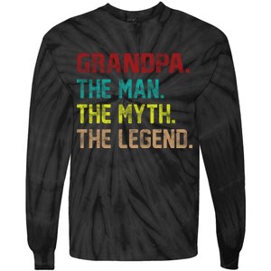 Grandpa The Man The Myth The Legend  Tie-Dye Long Sleeve Shirt