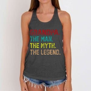 Grandpa The Man The Myth The Legend  Women's Knotted Racerback Tank