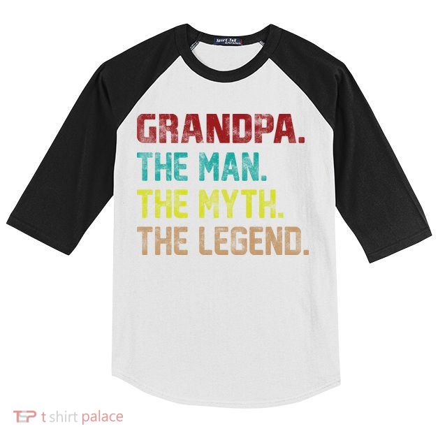 Grandpa The Man The Myth The Legend  Kids Colorblock Raglan Jersey