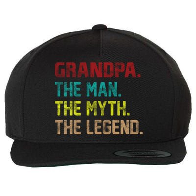 Grandpa The Man The Myth The Legend  Wool Snapback Cap