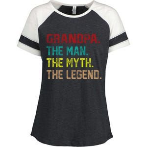 Grandpa The Man The Myth The Legend  Enza Ladies Jersey Colorblock Tee