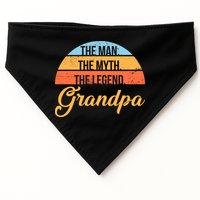 Grandpa The Man The Myth The Legend Saying USA-Made Doggie Bandana