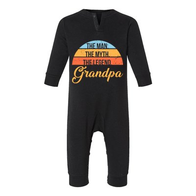 Grandpa The Man The Myth The Legend Saying Infant Fleece One Piece