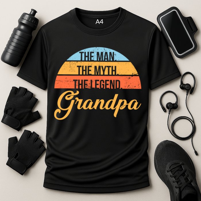 Grandpa The Man The Myth The Legend Saying Performance Shirt