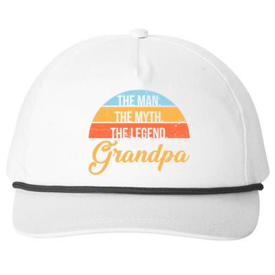 Grandpa The Man The Myth The Legend Saying Snapback Five-Panel Rope Hat