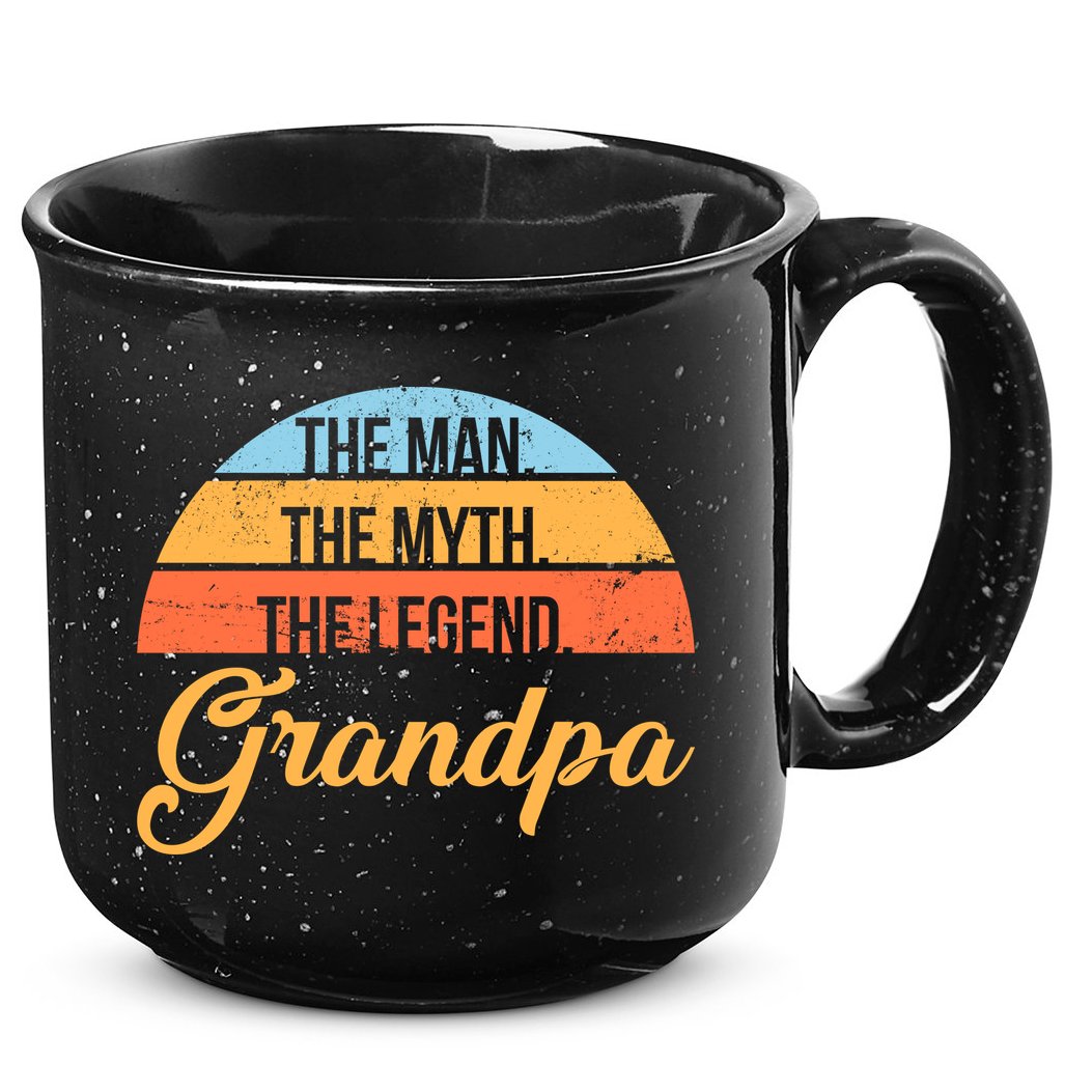 Grandpa The Man The Myth The Legend Saying 15oz Campfire Ceramic Mug