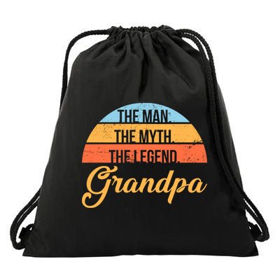 Grandpa The Man The Myth The Legend Saying Drawstring Bag