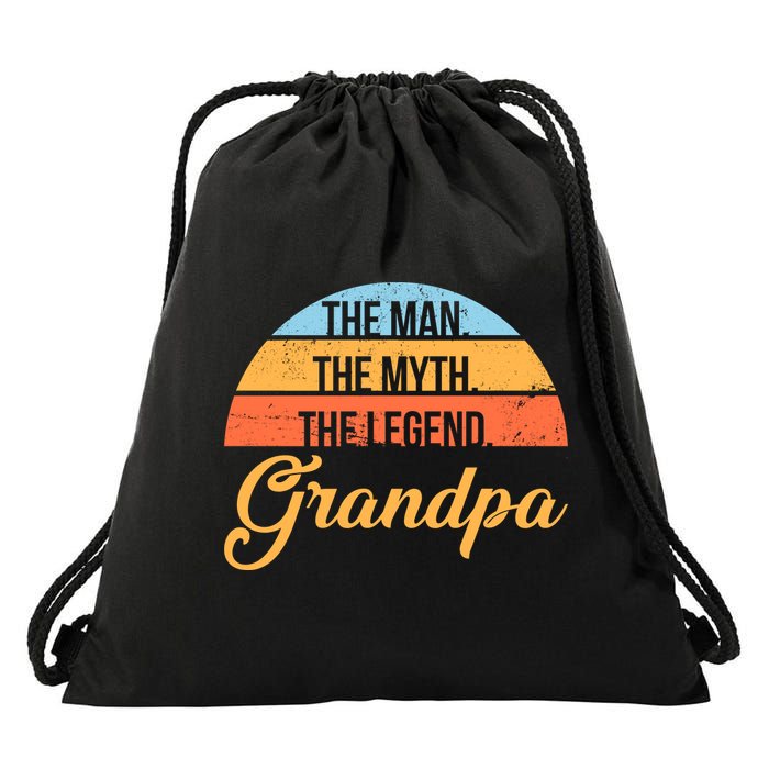 Grandpa The Man The Myth The Legend Saying Drawstring Bag