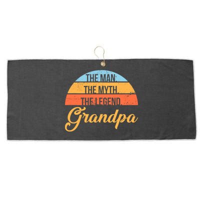 Grandpa The Man The Myth The Legend Saying Large Microfiber Waffle Golf Towel