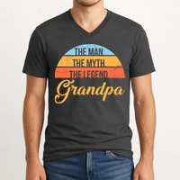 Grandpa The Man The Myth The Legend Saying V-Neck T-Shirt