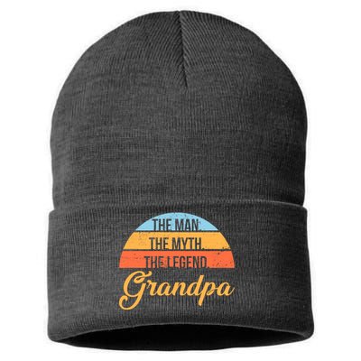 Grandpa The Man The Myth The Legend Saying Sustainable Knit Beanie