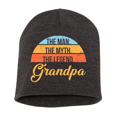 Grandpa The Man The Myth The Legend Saying Short Acrylic Beanie