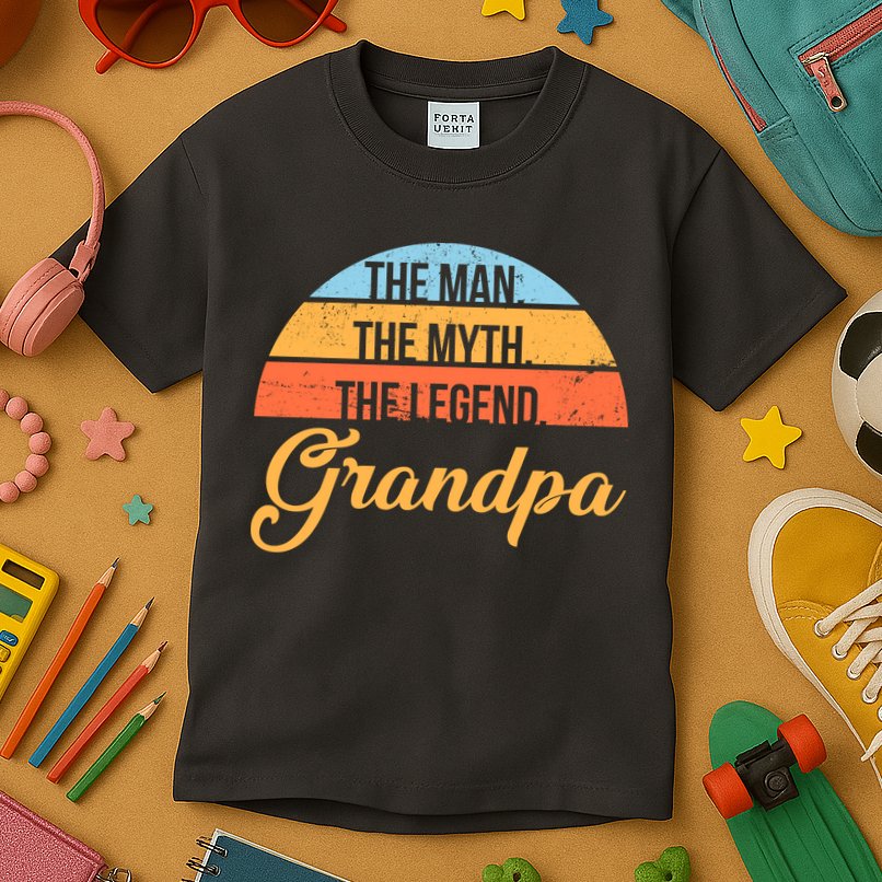 Grandpa The Man The Myth The Legend Saying Kids T-Shirt