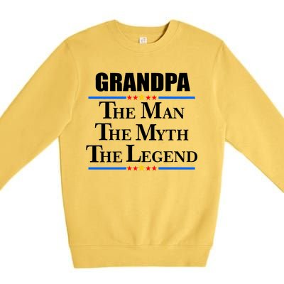 Grandpa The Man The Myth The Legend Stars Premium Crewneck Sweatshirt