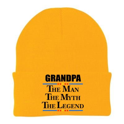 Grandpa The Man The Myth The Legend Stars Knit Cap Winter Beanie