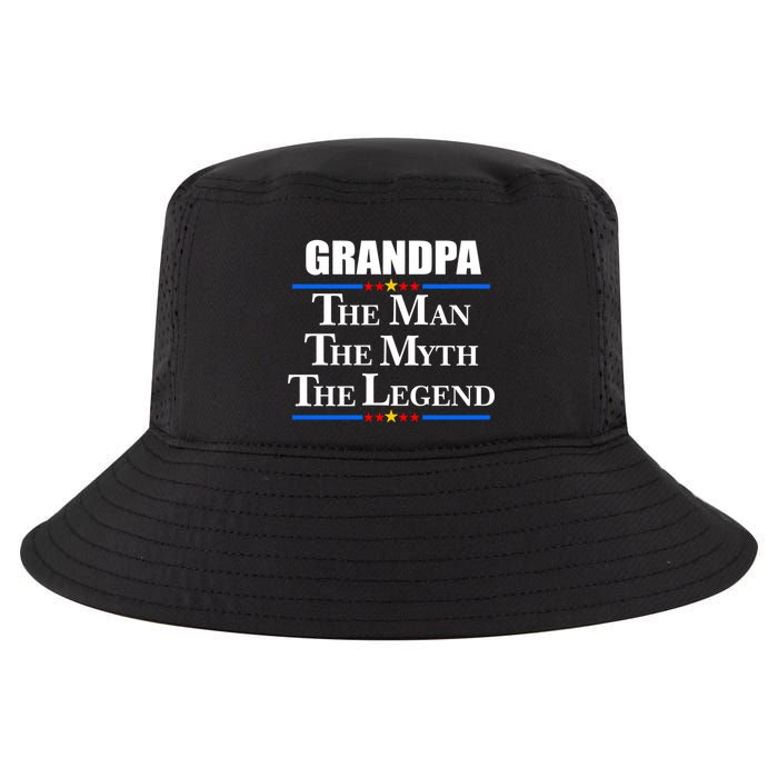 Grandpa The Man The Myth The Legend Stars Cool Comfort Performance Bucket Hat
