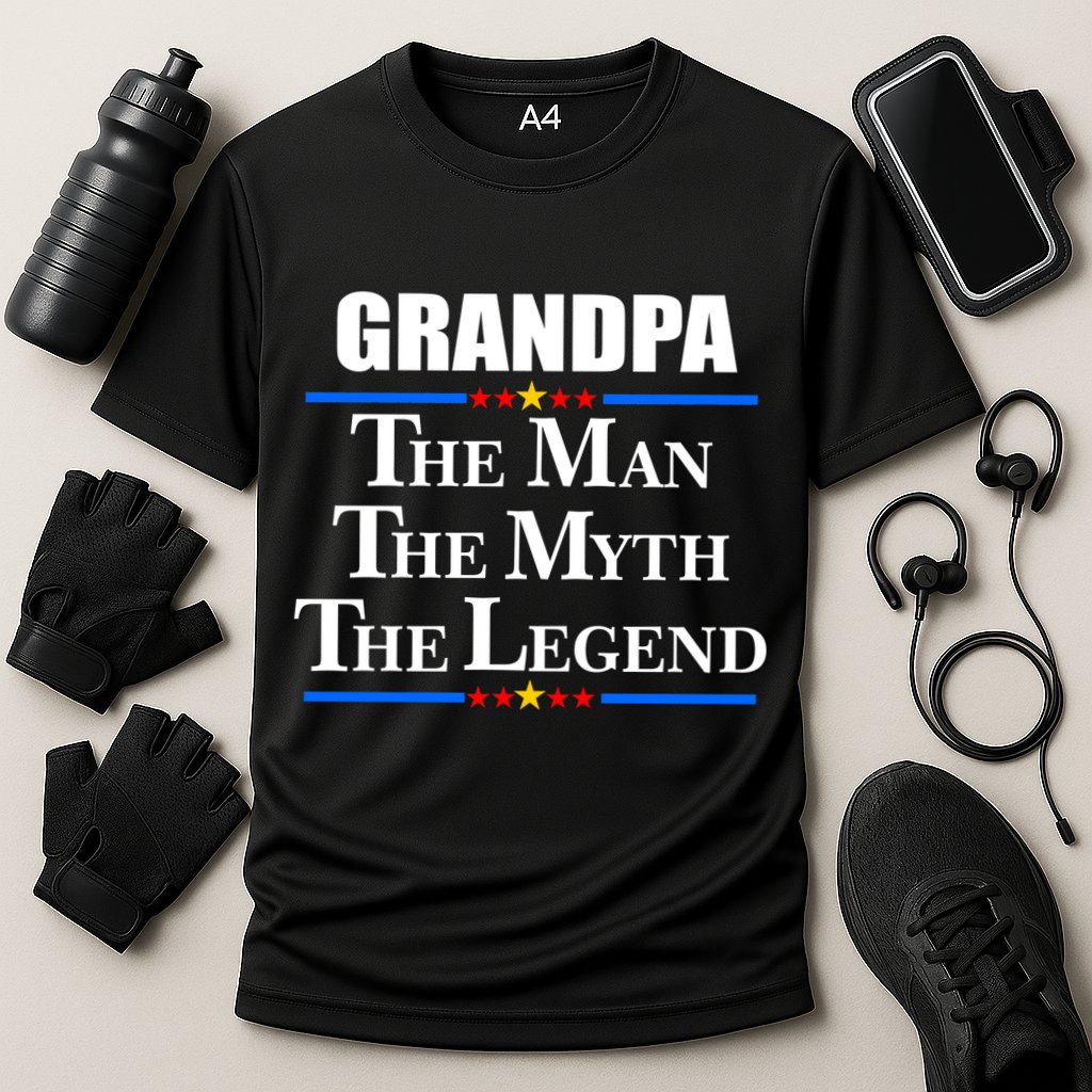 Grandpa The Man The Myth The Legend Stars Performance Shirt