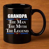 Grandpa The Man The Myth The Legend Stars 11oz C Handle Ceramic Mug