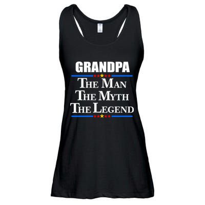 Grandpa The Man The Myth The Legend Stars Ladies Essential Flowy Tank