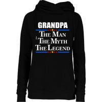 Grandpa The Man The Myth The Legend Stars Womens Funnel Neck Pullover Hood