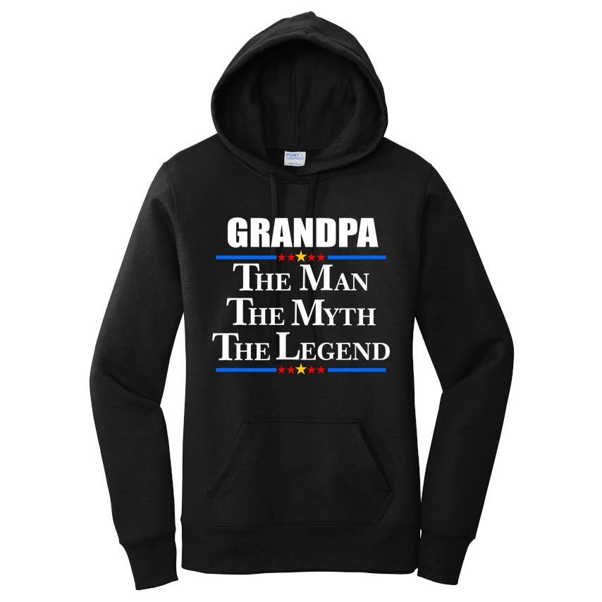 Grandpa The Man The Myth The Legend Stars Women's Pullover Hoodie