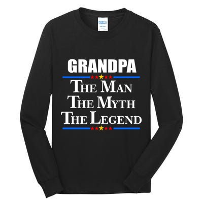 Grandpa The Man The Myth The Legend Stars Tall Long Sleeve T-Shirt