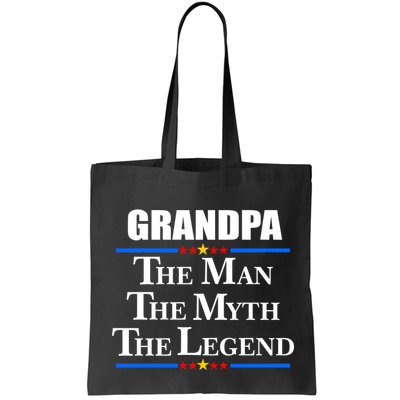 Grandpa The Man The Myth The Legend Stars Bag