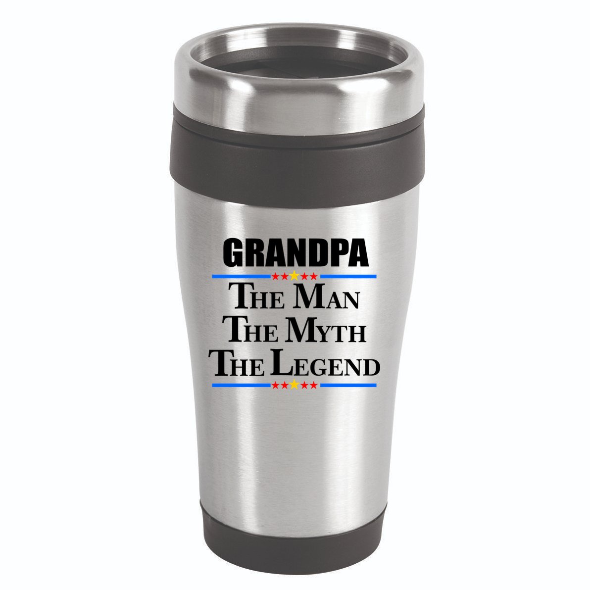 Grandpa The Man The Myth The Legend Stars 16oz Travel Tumbler