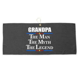 Grandpa The Man The Myth The Legend Stars Large Microfiber Waffle Golf Towel