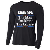 Grandpa The Man The Myth The Legend Stars Cooling Performance Long Sleeve Crew