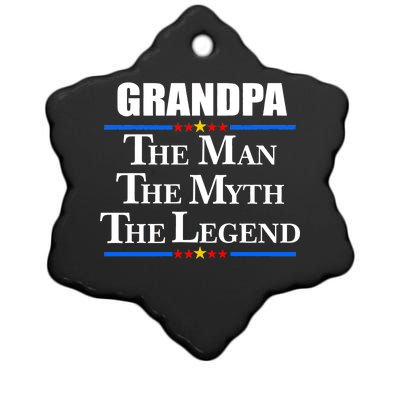 Grandpa The Man The Myth The Legend Stars Ceramic Star Ornament