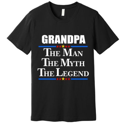 Grandpa The Man The Myth The Legend Stars Premium T-Shirt