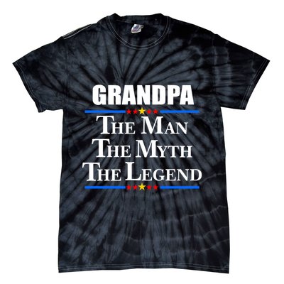Grandpa The Man The Myth The Legend Stars Tie-Dye T-Shirt