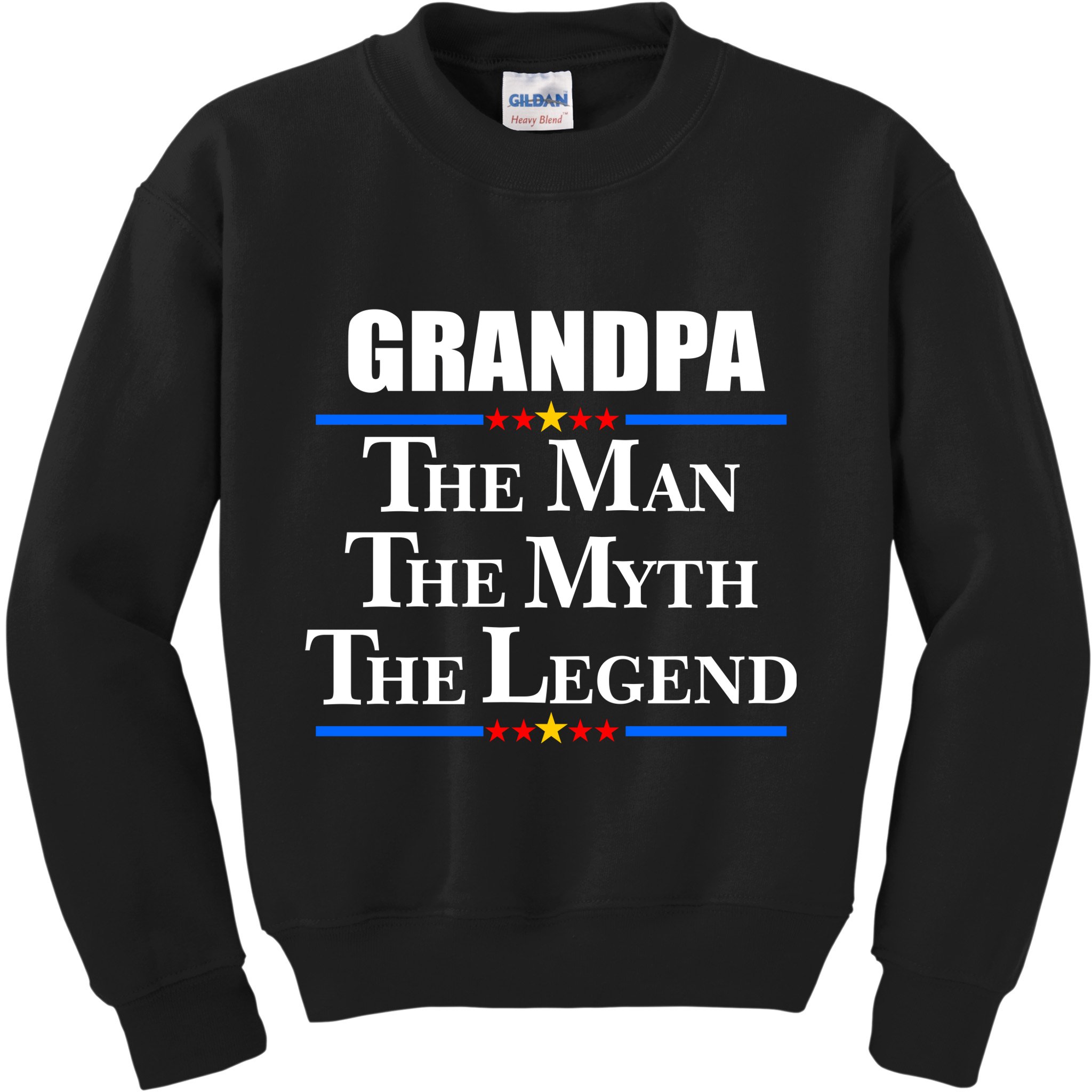 Grandpa The Man The Myth The Legend Stars Kids Sweatshirt