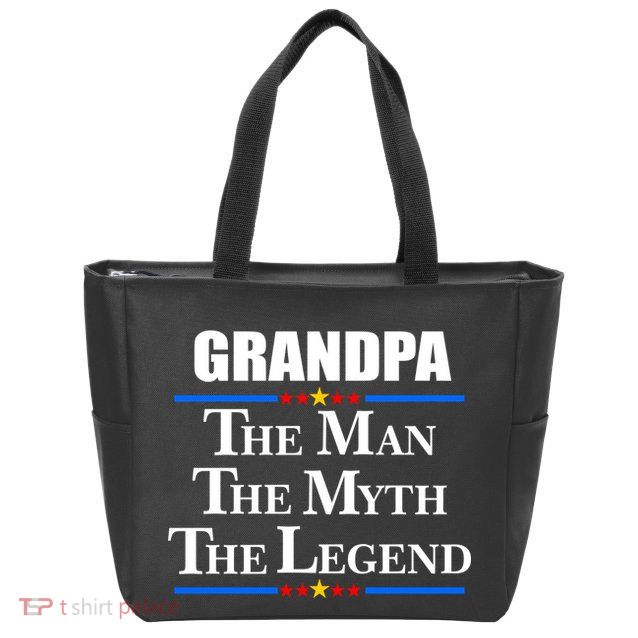 Grandpa The Man The Myth The Legend Stars Zip Tote Bag