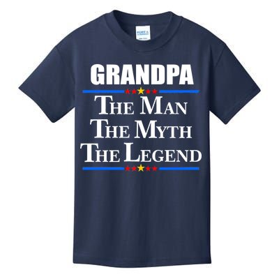 Grandpa The Man The Myth The Legend Stars Kids T-Shirt