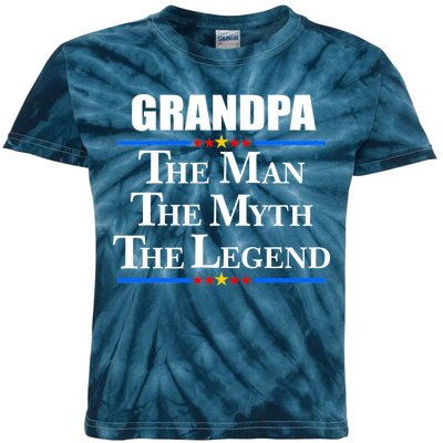 Grandpa The Man The Myth The Legend Stars Kids Tie-Dye T-Shirt