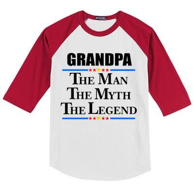 Grandpa The Man The Myth The Legend Stars Kids Colorblock Raglan Jersey