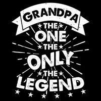Grandpa The One The Only The Legend Stripe Pom Pom Beanie