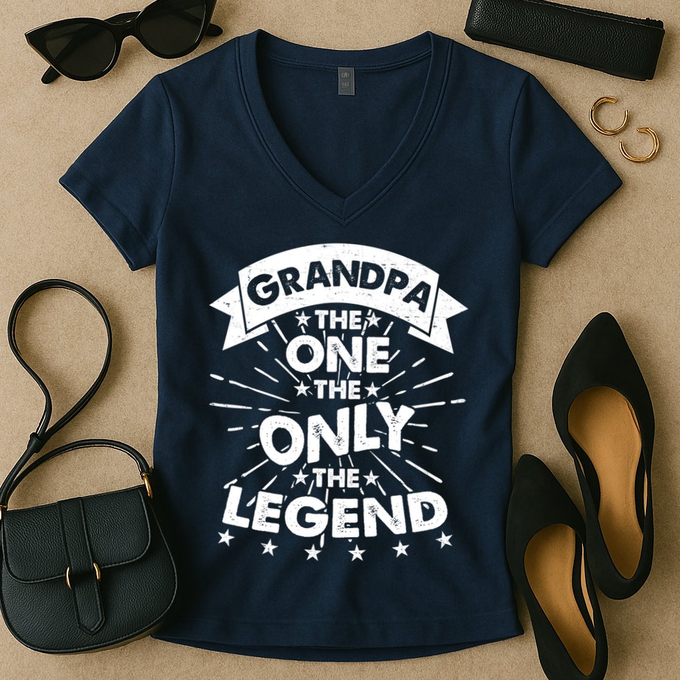 Grandpa The One The Only The Legend Women's V-Neck T-Shirt
