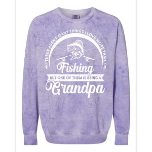 Grandpa There Aren't Many Things I Love More Than Fishing  Colorblast Crewneck Sweatshirt