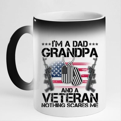 Grandpa Veteran Nothing Scares Me 11oz Black Color Changing Mug