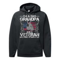 Grandpa Veteran Nothing Scares Me Performance Fleece Hoodie