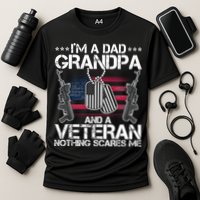 Grandpa Veteran Nothing Scares Me Cooling Performance Crew T-Shirt