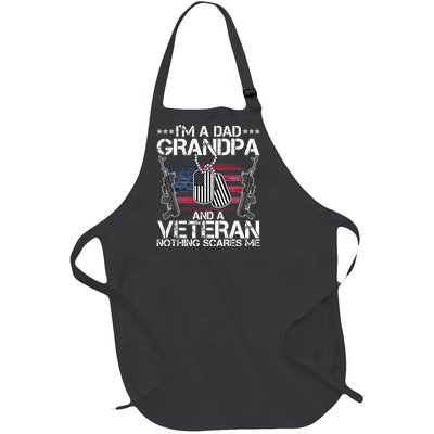 Grandpa Veteran Nothing Scares Me Full-Length Apron With Pockets